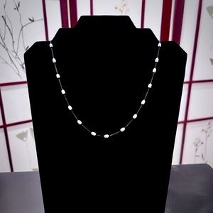 SOLD Sterling Silver Carved Bead Necklace